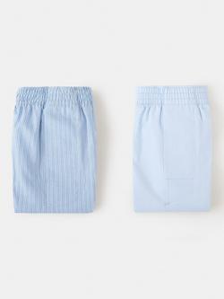 Mango Cotton Boxer Shorts, Pack of 2, Pastel Blue, Pastel Blue