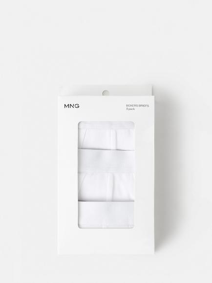 Mango Triwhite Cotton Trunks, Pack of 3 - view 2, White
