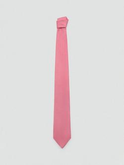 Mango Basic Silk Blend Tie, Pink, Pastel Pink