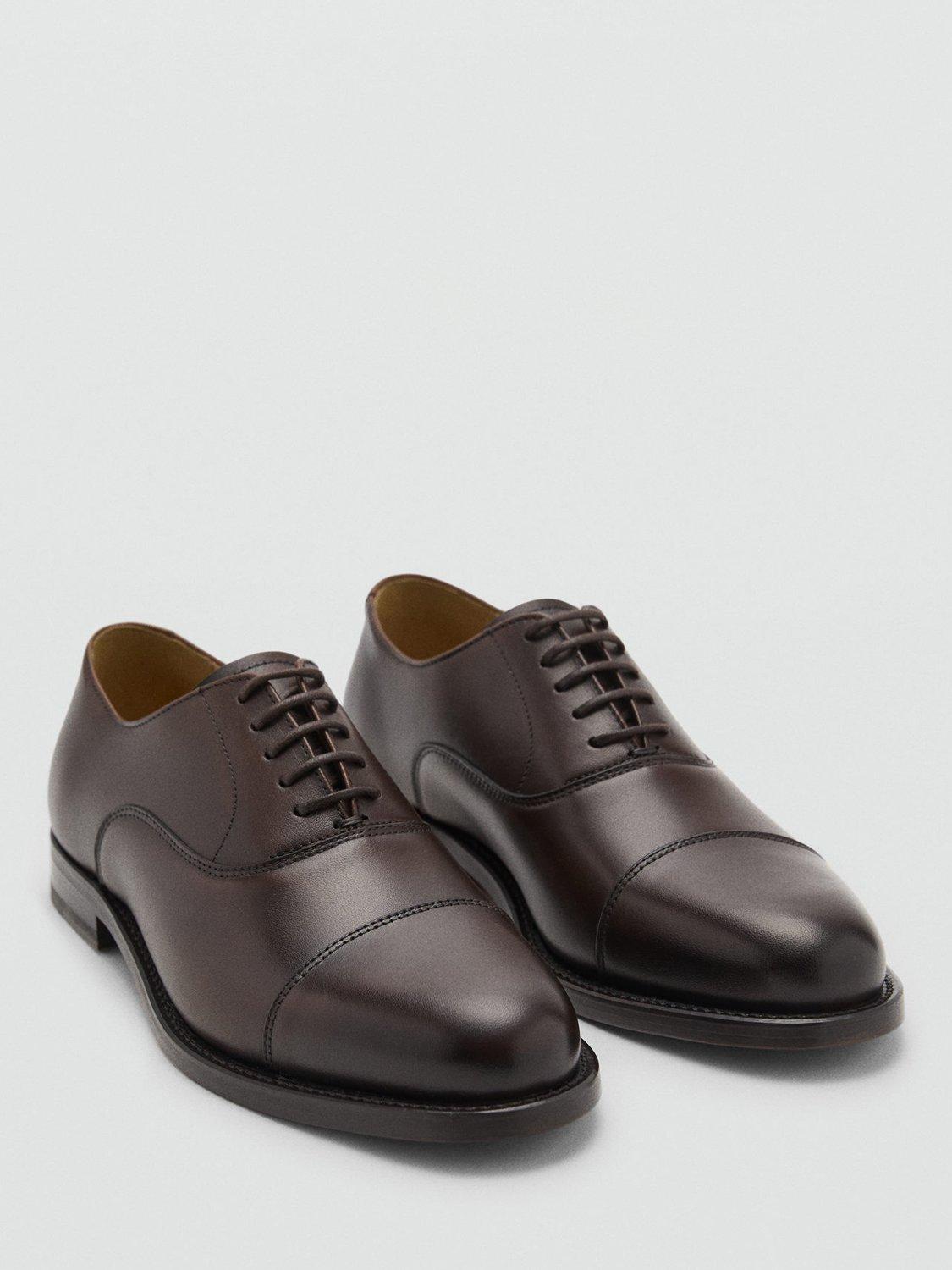 Product image 2 of 5, which shows Mango Turin Leather Oxford Shoes, Brown, 10