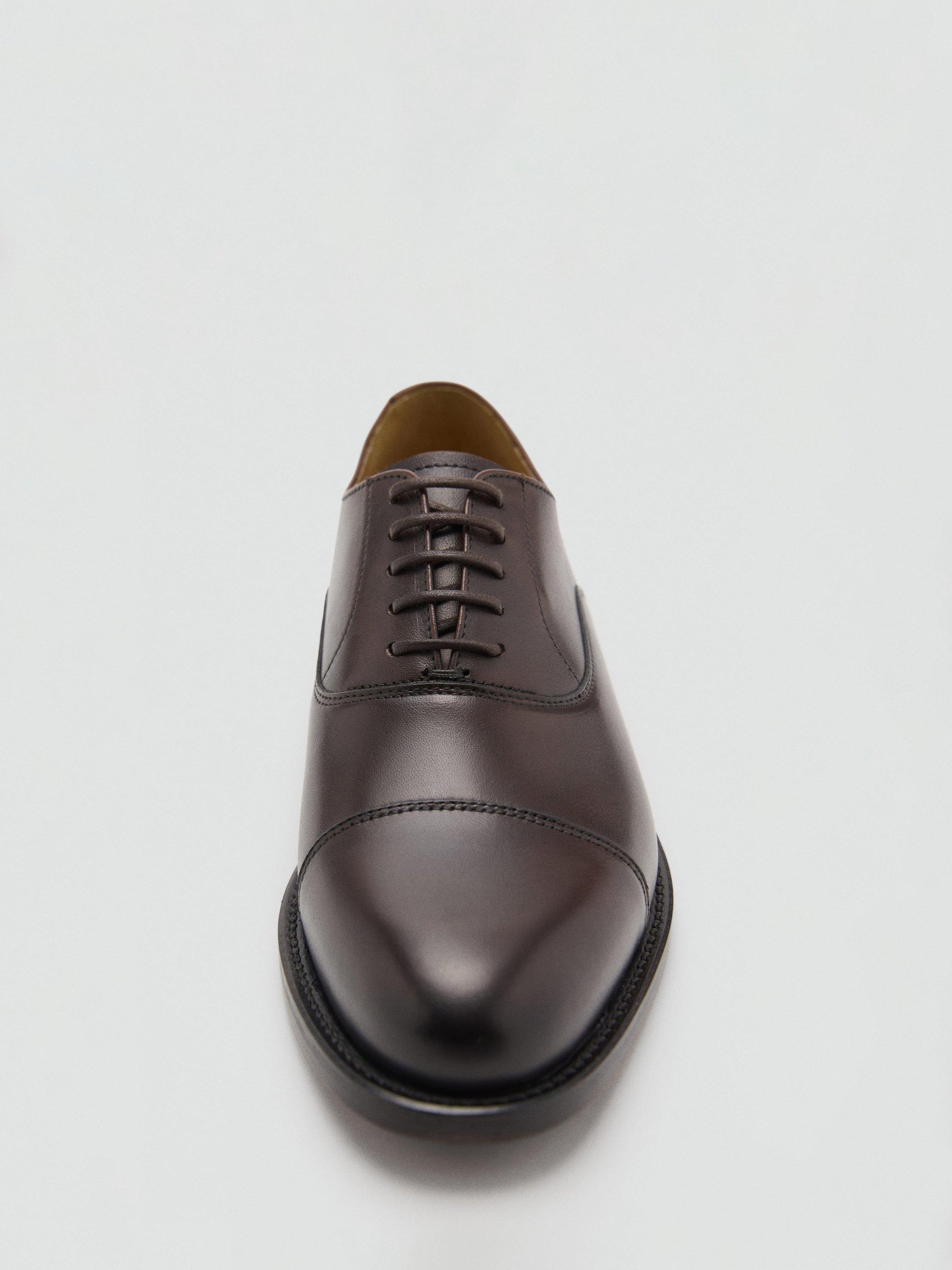 Product image 5 of 5, which shows Mango Turin Leather Oxford Shoes, Brown, 10