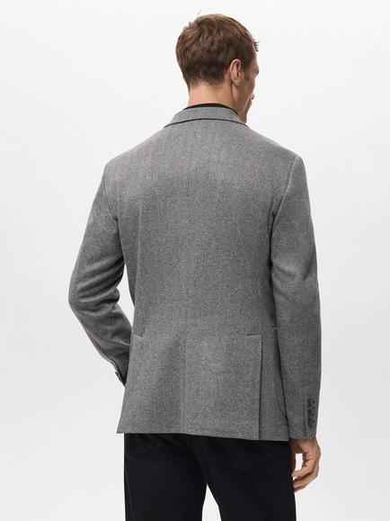 Mango Aneto Single Breasted Blazer, Light Grey - view 2, Light Grey