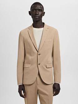 Mango Paris Super Slim Fit Lightweight Blazer, Beige