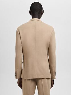 Mango Paris Super Slim Fit Lightweight Blazer - view 2, Beige