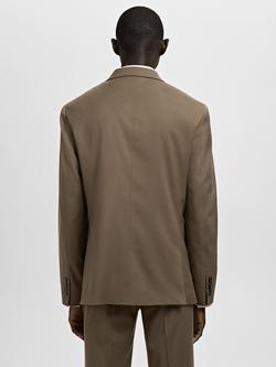 Mango Paris Super Slim Fit Lightweight Blazer - view 2, Brown