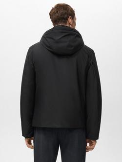 Mango Cunen Quilted Hooded Water Repellent Jacket, Black - view 2, Black