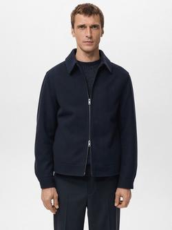 Mango Cole Windbreaker Jacket, Navy, Navy