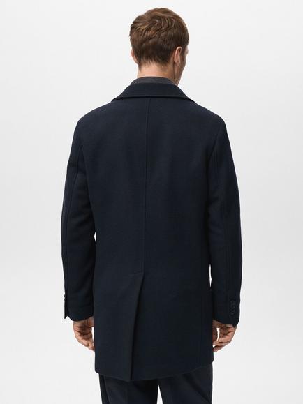 Mango Wool Rich Hake Coat, Navy - view 2, Navy
