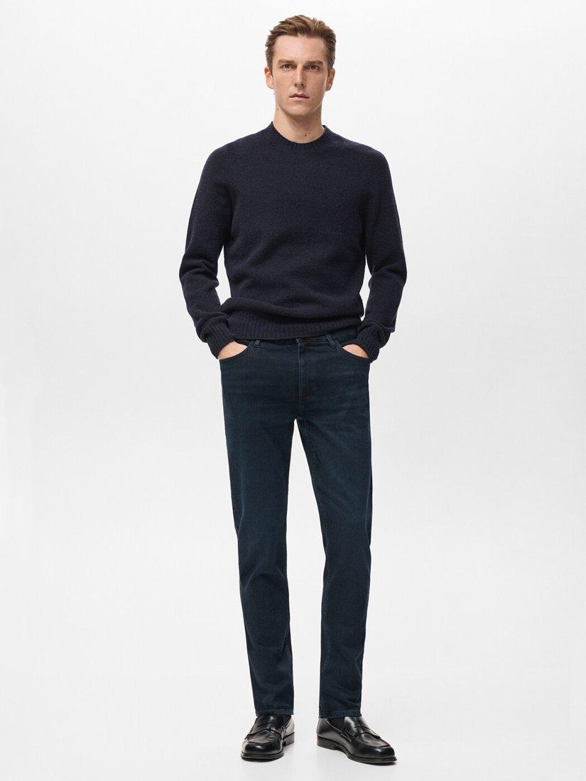 Product image 3 of 6, which shows Mango Patrick Slim Fit Ultra Soft Touch Jeans, Mid Blue, 30