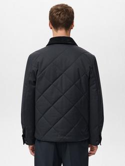 Mango Niall Quilted Windbreaker Jacket, Dark Blue - view 2, Dark Blue