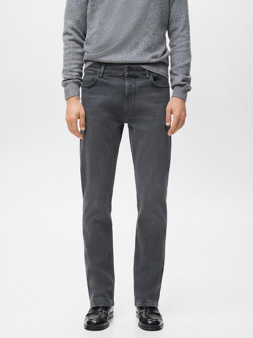 Product image 1 of 6, which shows Mango Patrick Slim Fit Ultra Soft Touch Jeans, Open Grey, 30