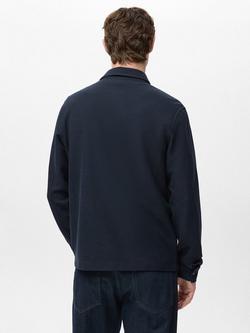 Mango Valdez Long Sleeve Polo Shirt, Navy - view 2, Navy