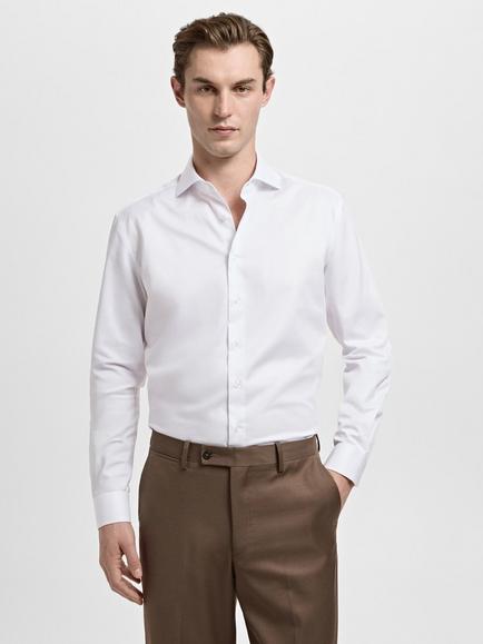 Mango Alfred Long Sleeve Shirt, White, White