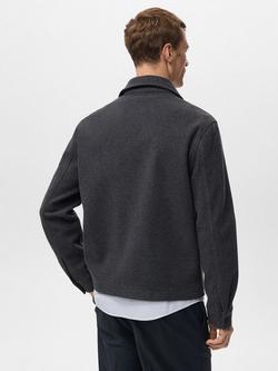 Mango Aneto Shirt Jacket, Dark Grey - view 2, Dark Grey