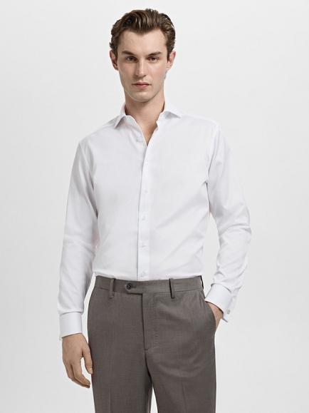 Mango Masnou Long Sleeve Shirt, White, White