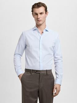 Mango Pals Striped Long Sleeve Shirt, Pastel Blue, Pastel Blue