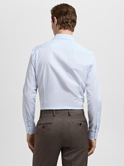 Mango Pals Striped Long Sleeve Shirt, Pastel Blue - view 2, Pastel Blue