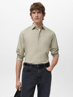 Mango Play Cotton Regular Fit Shirt, Pastel Brown