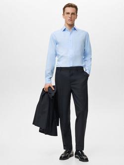 Mango Zeus Cotton Shirt - view 2, Pastel Blue