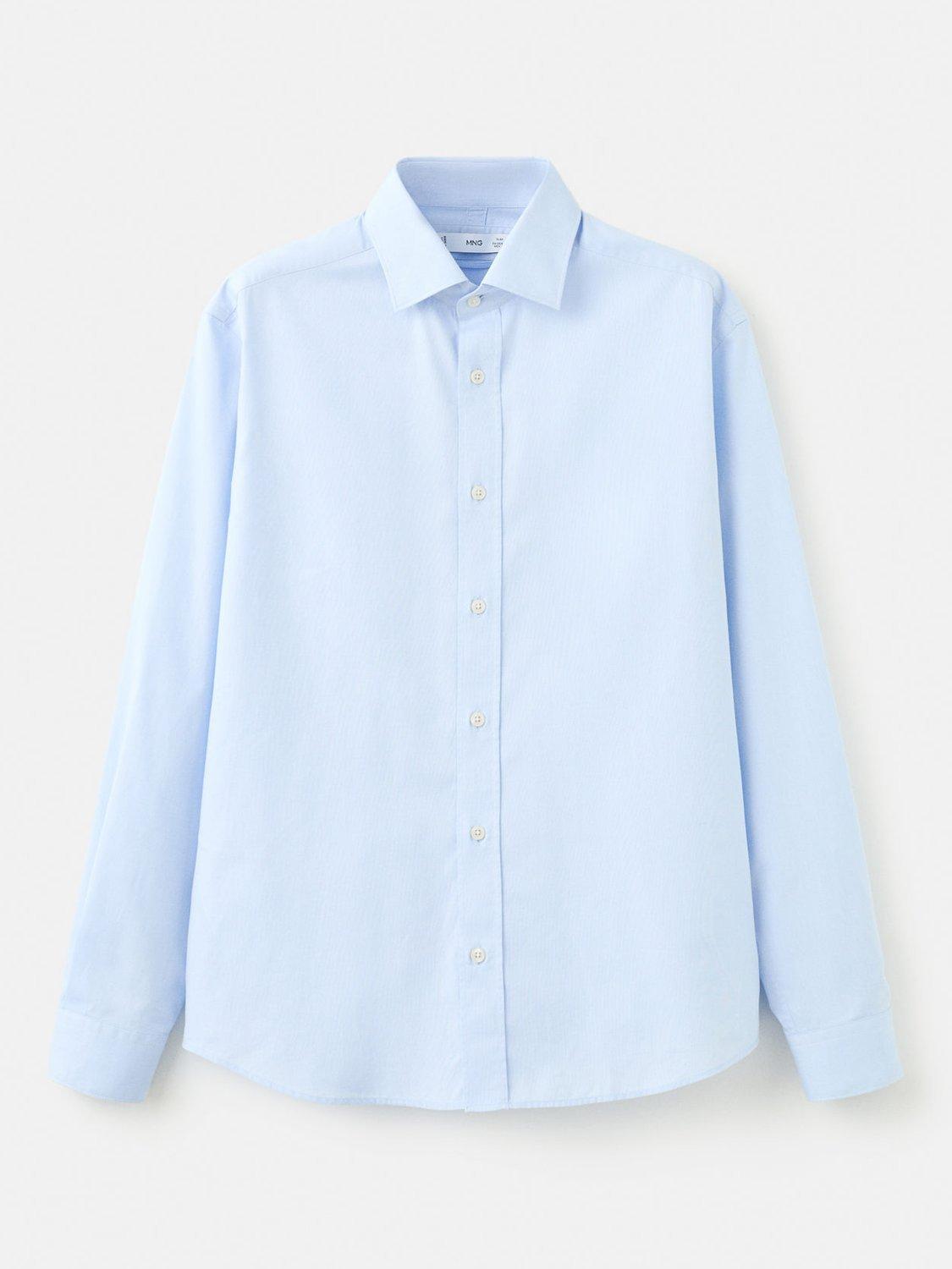 Product image 3 of 8, which shows Mango Zeus Cotton Shirt, Pastel Blue, L