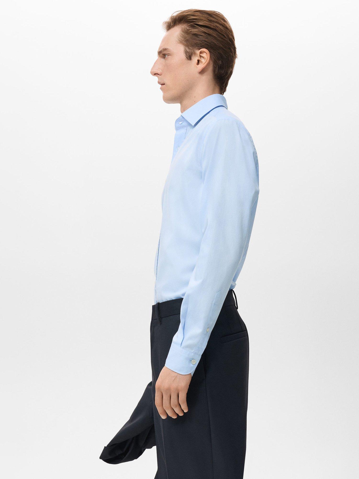 Product image 7 of 8, which shows Mango Zeus Cotton Shirt, Pastel Blue, L