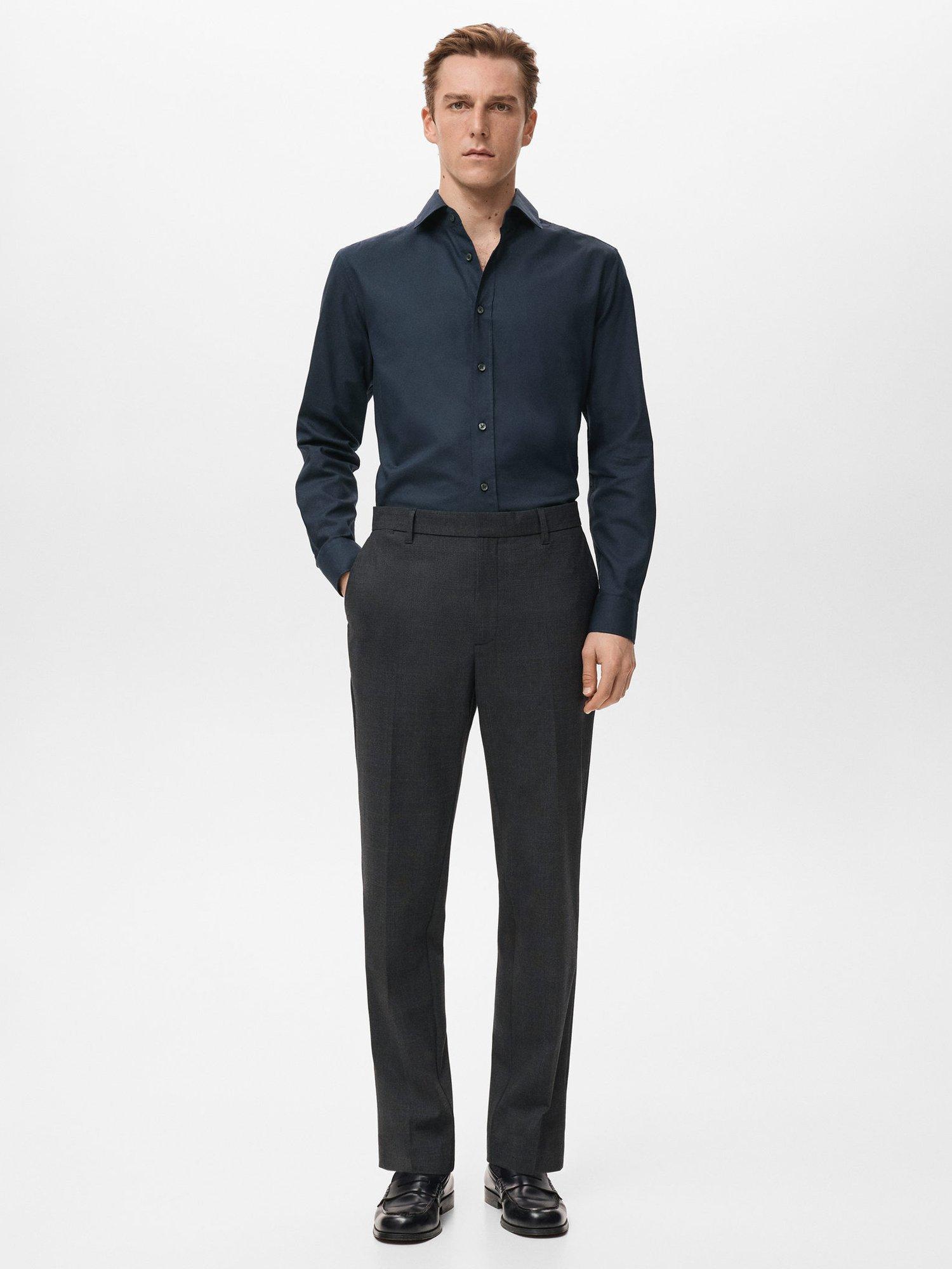 Product image 2 of 8, which shows Mango Zeus Cotton Shirt, Navy, XS