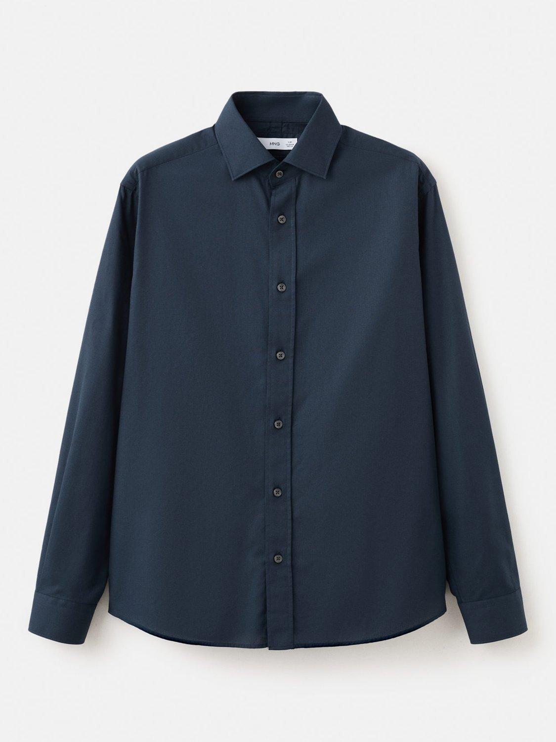 Product image 3 of 8, which shows Mango Zeus Cotton Shirt, Navy, XS