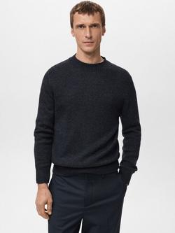 Mango Angel Crew Neck Jumper, Navy