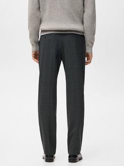 Mango Atlas Straight Fit Tailored Trousers, Dark Grey - view 2, Dark Grey
