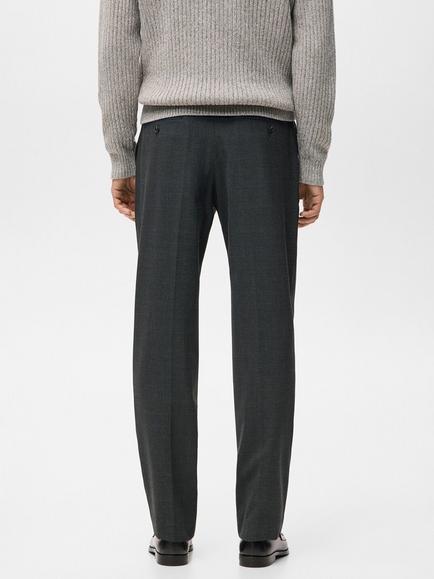 Mango Atlas Straight Fit Tailored Trousers, Dark Grey - view 2, Dark Grey
