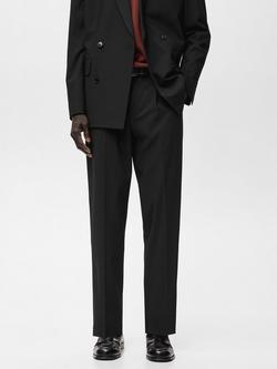 Mango Boston Straight Trousers, Black