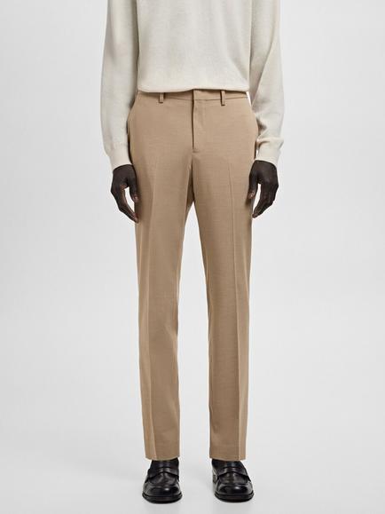 Mango Paris Super Slim Fit Lightweight Trousers, Beige