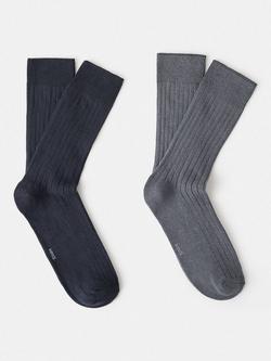 Mango Birip Cotton Blend Socks, Pack of 2, Navy