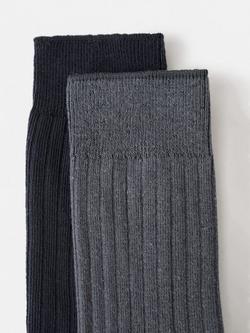 Mango Birip Cotton Blend Socks, Pack of 2 - view 2, Navy