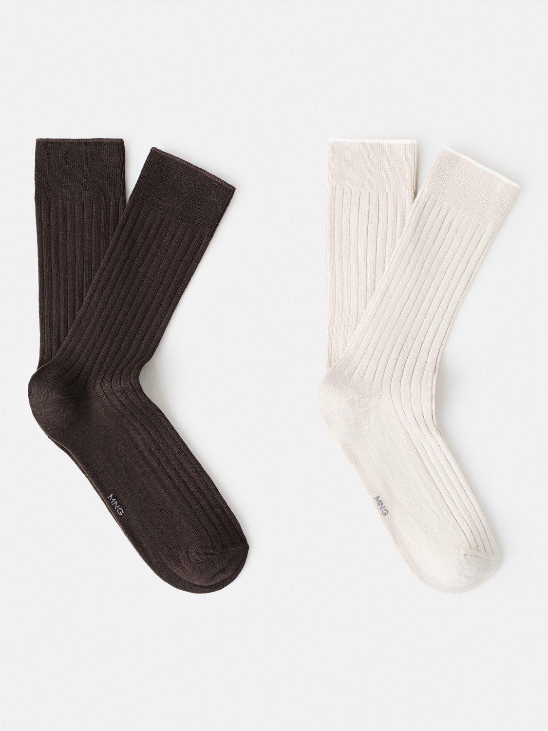 Product image 1 of 3, which shows Mango Birip Cotton Blend Socks, Pack of 2, Brown, 6-8