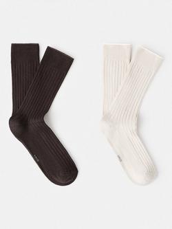 Mango Birip Cotton Blend Socks, Pack of 2, Brown