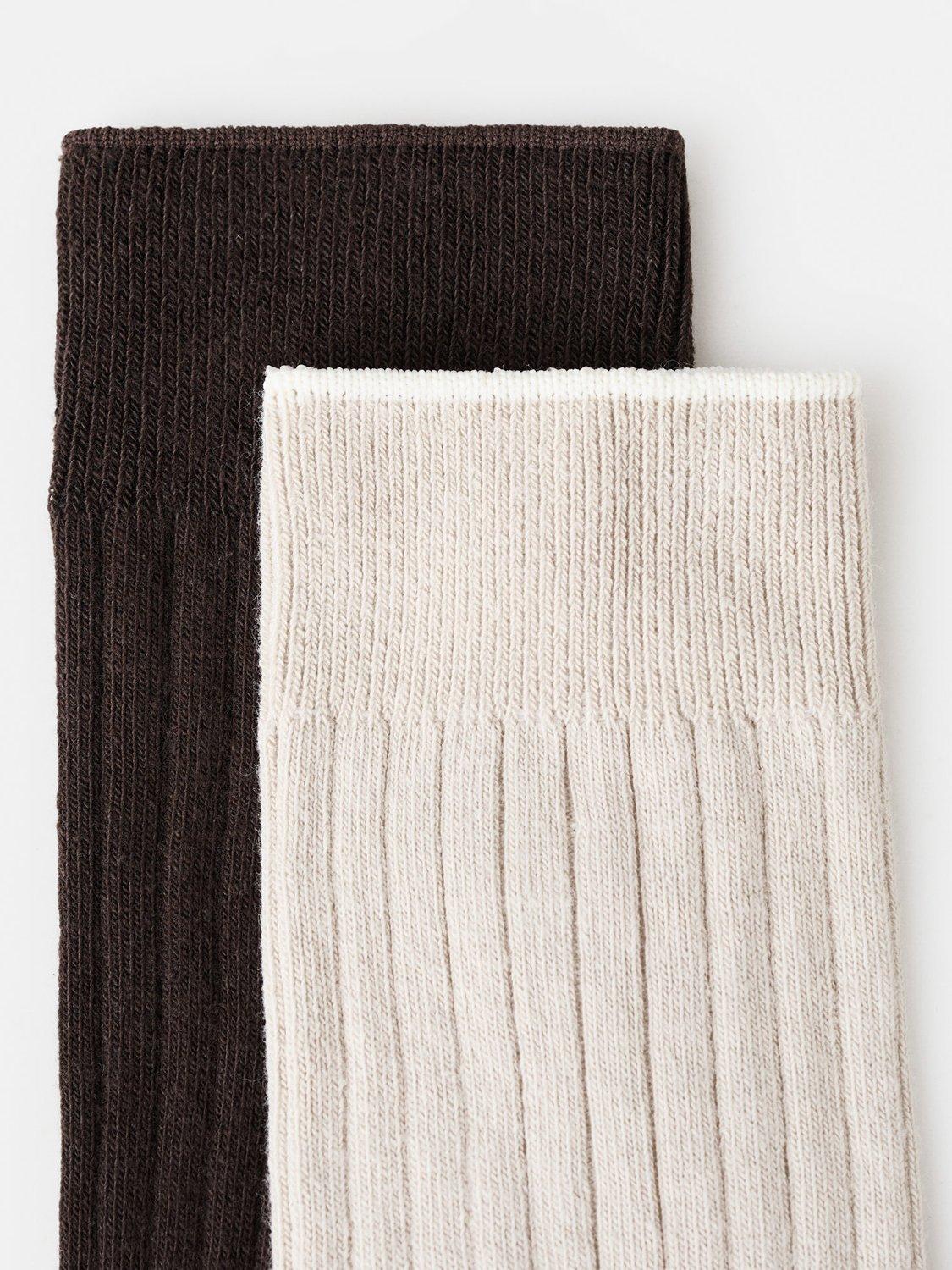 Product image 3 of 3, which shows Mango Birip Cotton Blend Socks, Pack of 2, Brown, 6-8