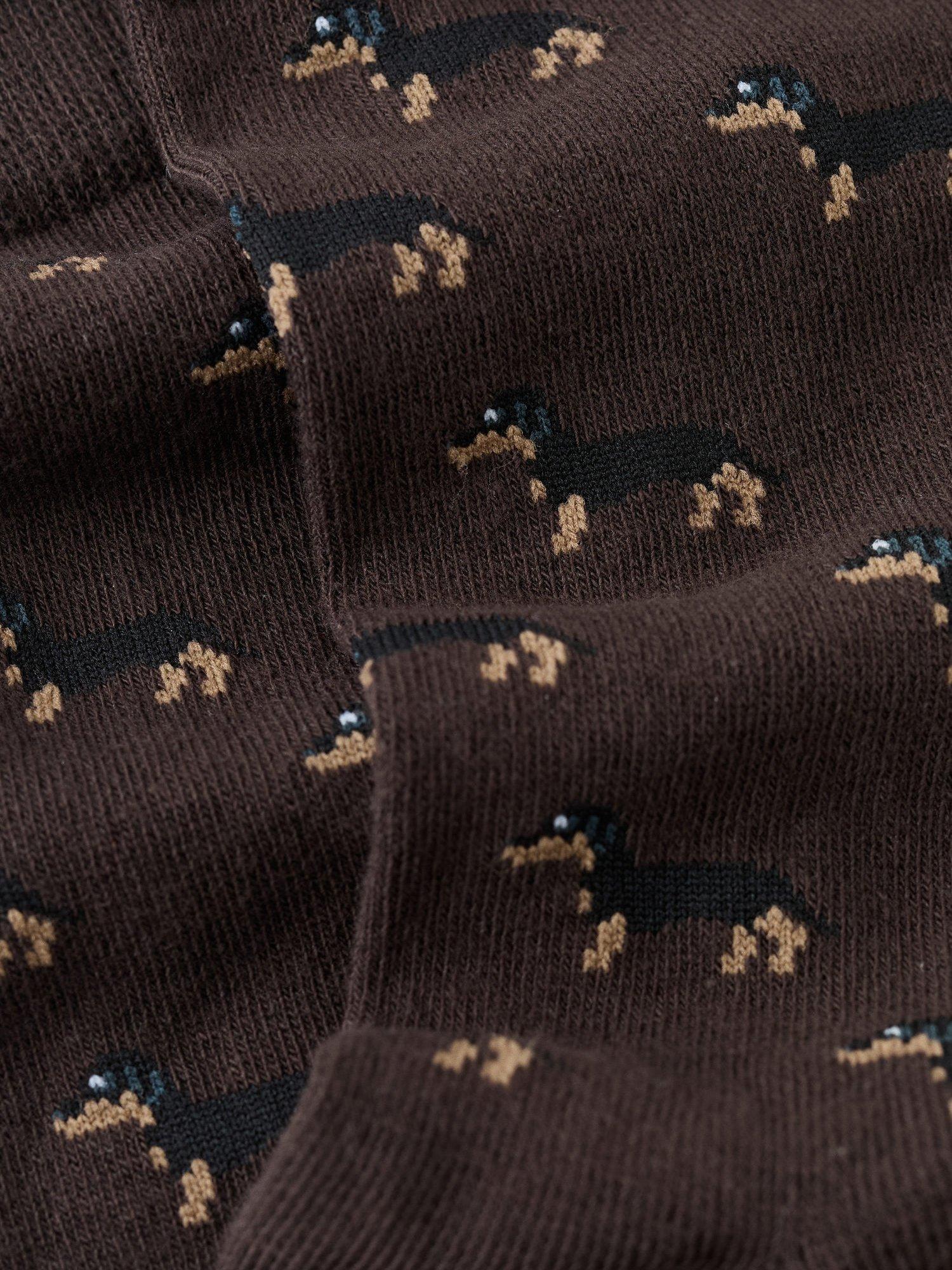 Product image 3 of 4, which shows Mango Cotton Blend Dog Socks, Brown, 6-8