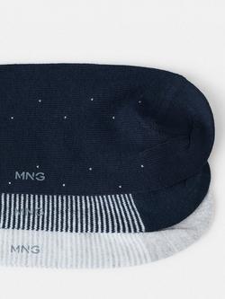 Mango Trira Cotton Blend Socks, Pack of 3 - view 2, Navy