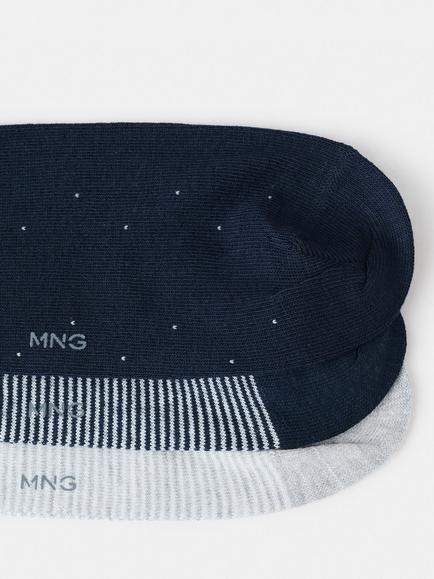 Mango Trira Cotton Blend Socks, Pack of 3 - view 2, Navy