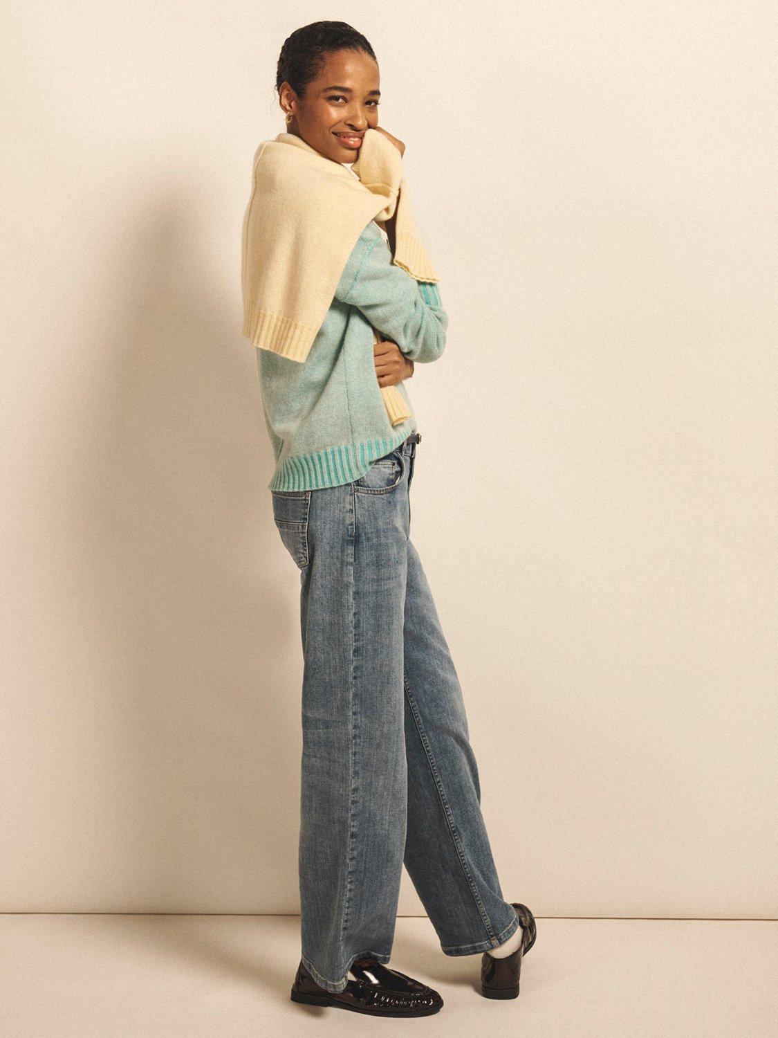 Product image 5 of 8, which shows NRBY Sydney Cashmere Crew Jumper, Light Aqua, S