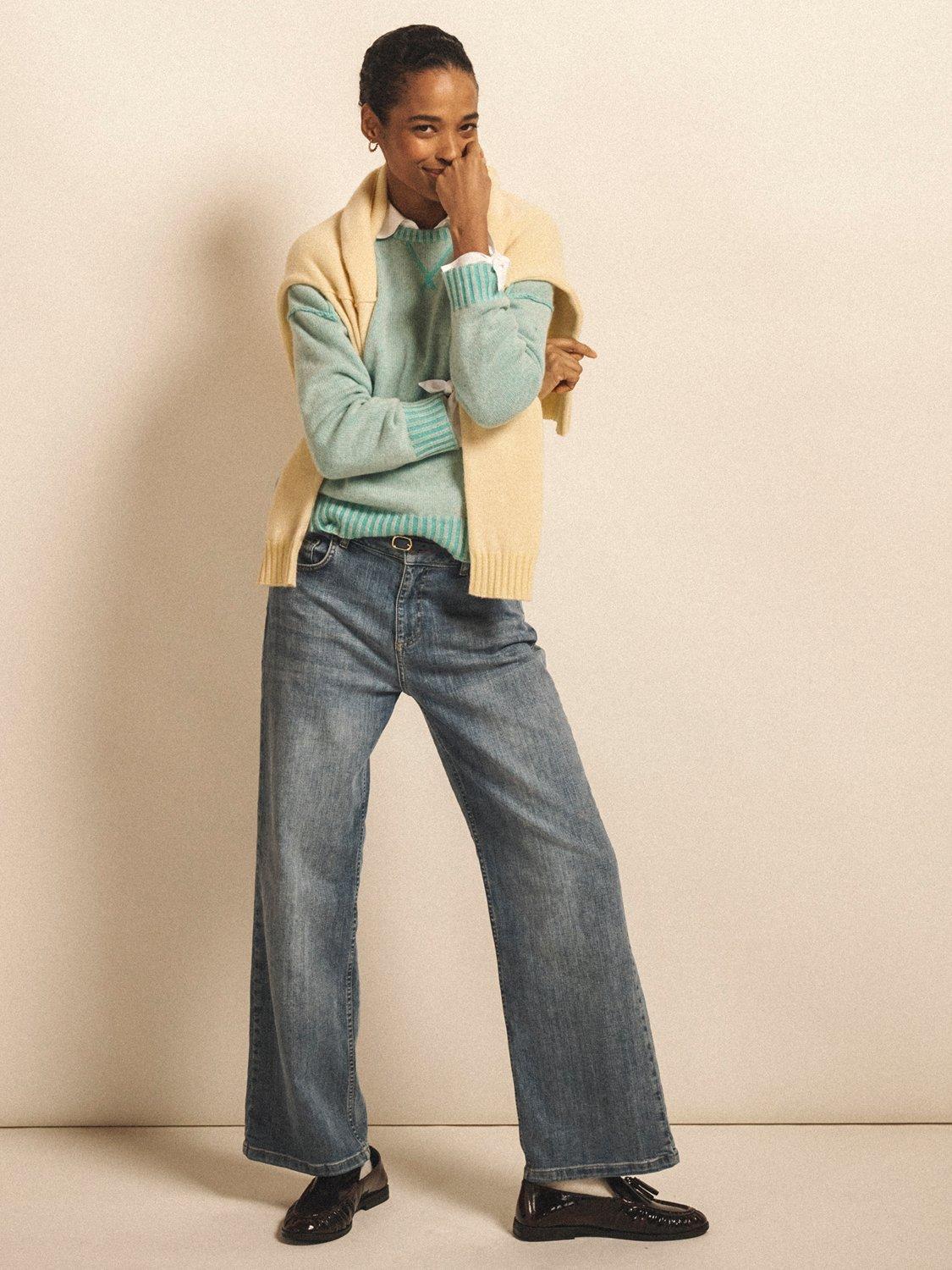 Product image 8 of 8, which shows NRBY Sydney Cashmere Crew Jumper, Light Aqua, S