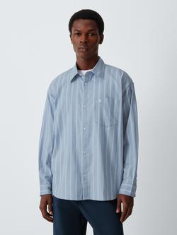 Carhartt WIP Beale Cotton Regular Fit Stripe Shirt, Blue/White, Blue/White