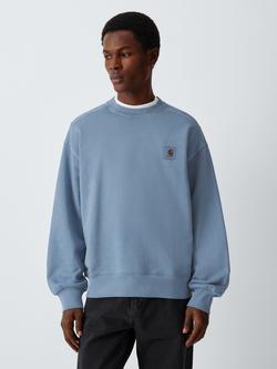 Carhartt WIP Nelson Cotton Sweatshirt, Gentle Blue, Gentle Blue