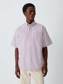 Carhartt WIP Braxton Short Sleeve Cotton Shirt, Purple/Wax, Purple/Wax