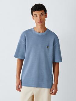 Carhartt WIP Cotton Regular Fit Nelson Waffle T-Shirt, Gentle Blue, Gentle Blue
