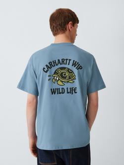 Carhartt WIP Wild Life Cotton T-Shirt, Gentle Blue - view 2, Gentle Blue
