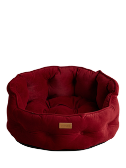 Joules Chesterfield Padded Pet Bed, Red Burgundy, Red Burgundy
