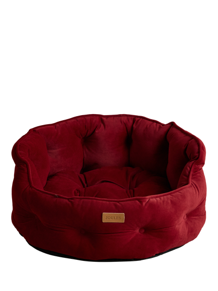 Joules Chesterfield Padded Pet Bed, Red Burgundy, Red Burgundy