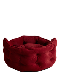 Joules Chesterfield Padded Pet Bed, Red Burgundy - view 2, Red Burgundy